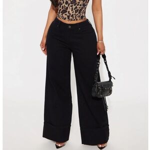 NWT Tulsa Cuffed Hem Wide Leg Pant - Black